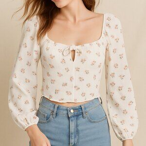 Billabong Floral Crop Top | Size Medium